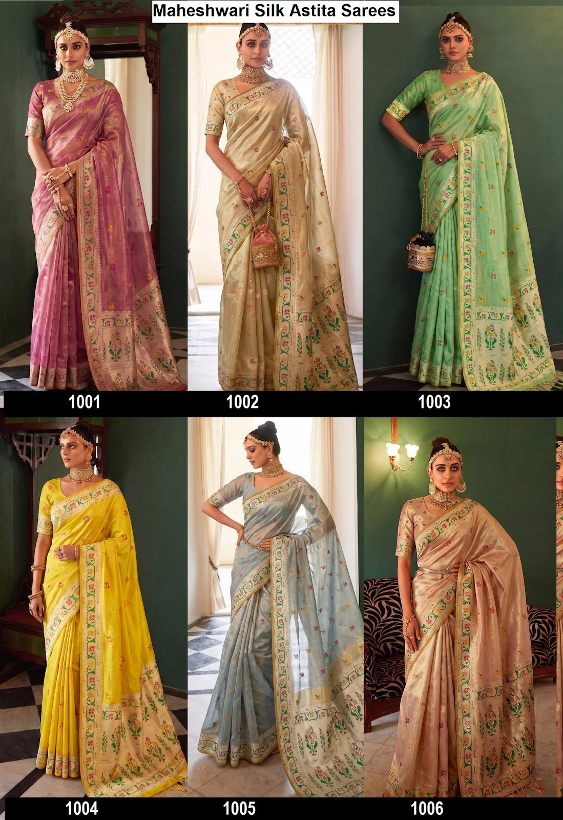 Maheshwari Silk Astita Tissue Silk Sarees Supplier