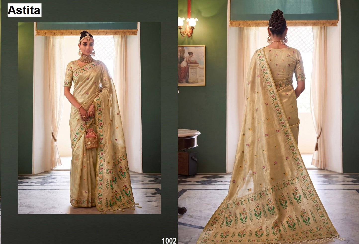 Maheshwari Silk Astita Tissue Silk Sarees Supplier