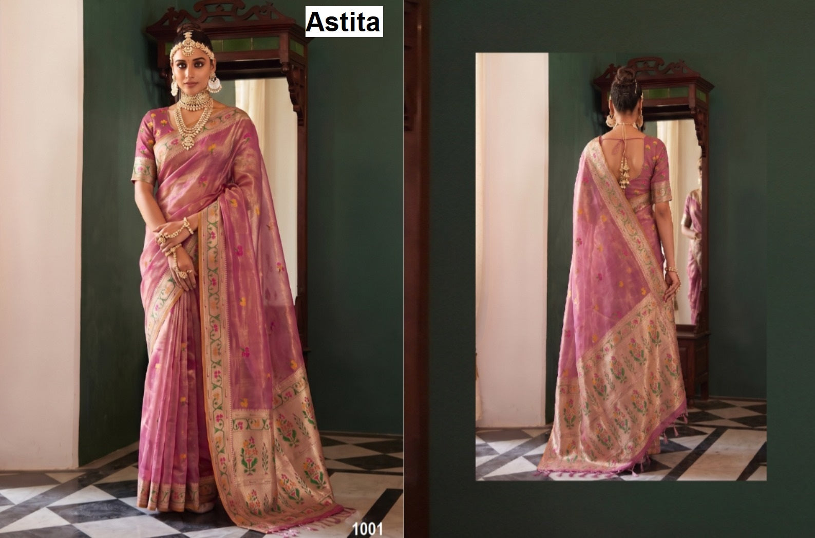 Maheshwari Silk Astita Tissue Silk Sarees Supplier