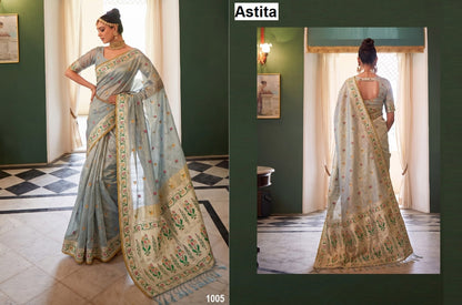 Maheshwari Silk Astita Tissue Silk Sarees Supplier