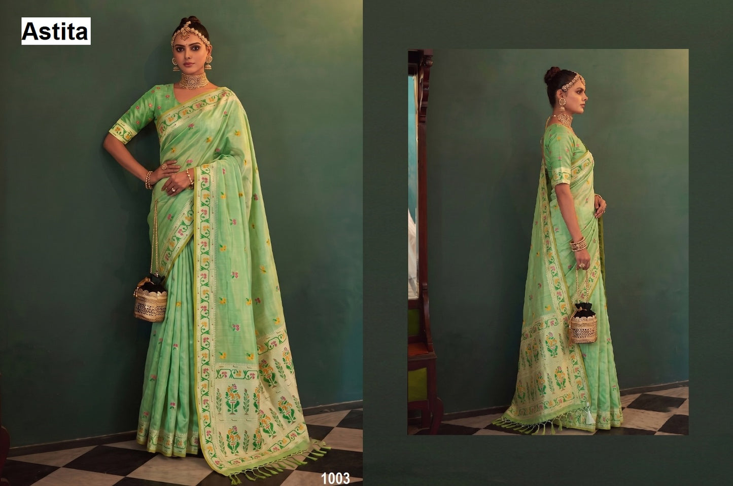 Maheshwari Silk Astita Tissue Silk Sarees Supplier