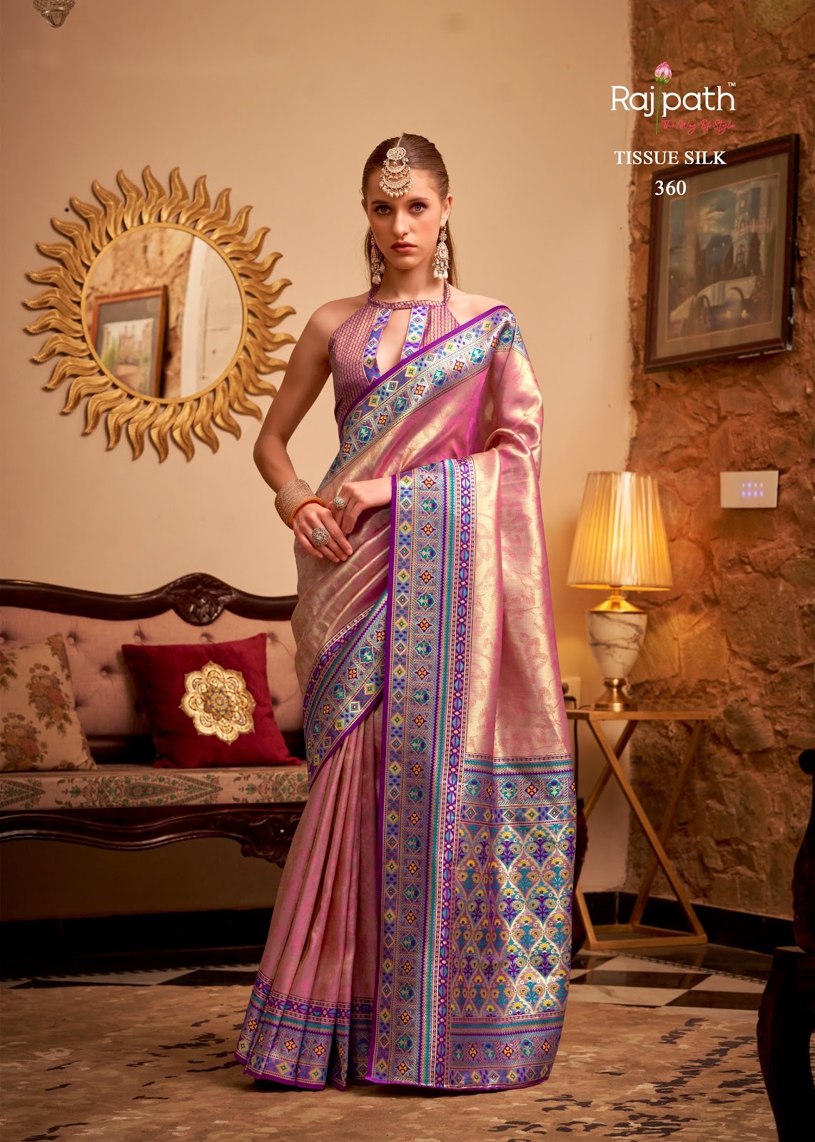 Maheswari Rajpath Tissue Silk Sarees Exporter