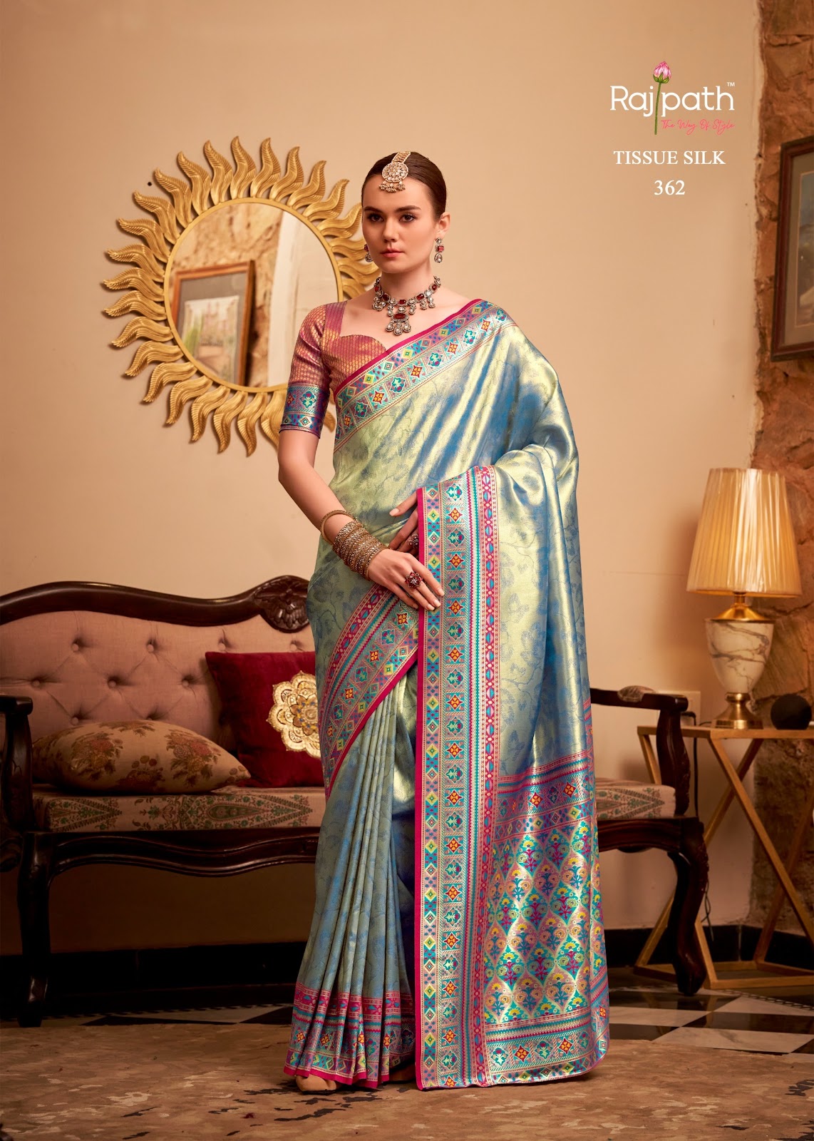 Maheswari Rajpath Tissue Silk Sarees Exporter