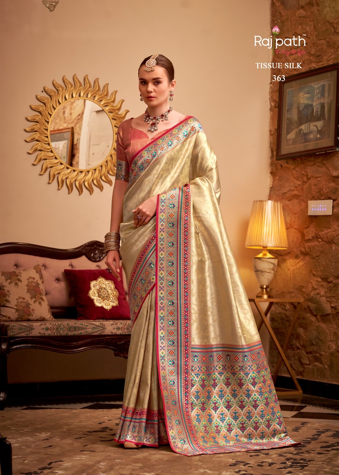 Maheswari Rajpath Tissue Silk Sarees Exporter