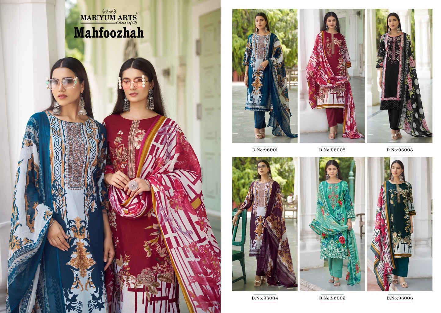 Mahfoozhah Mariyum Arts Cambric Cotton Pant Style Suits Exporter Ahmedabad