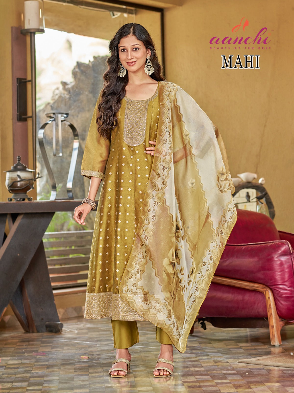 Mahi Aanchi Shimmer Readymade Anarkali Suits Wholesaler