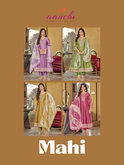 Mahi Aanchi Shimmer Readymade Anarkali Suits Wholesaler