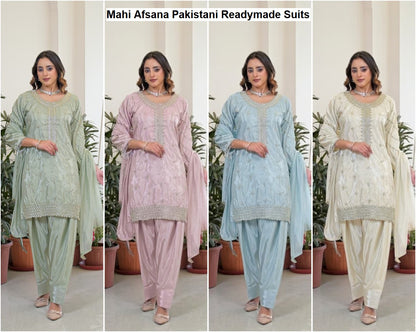 Mahi Afsana Crape Silk Pakistani Readymade Suits Wholesale