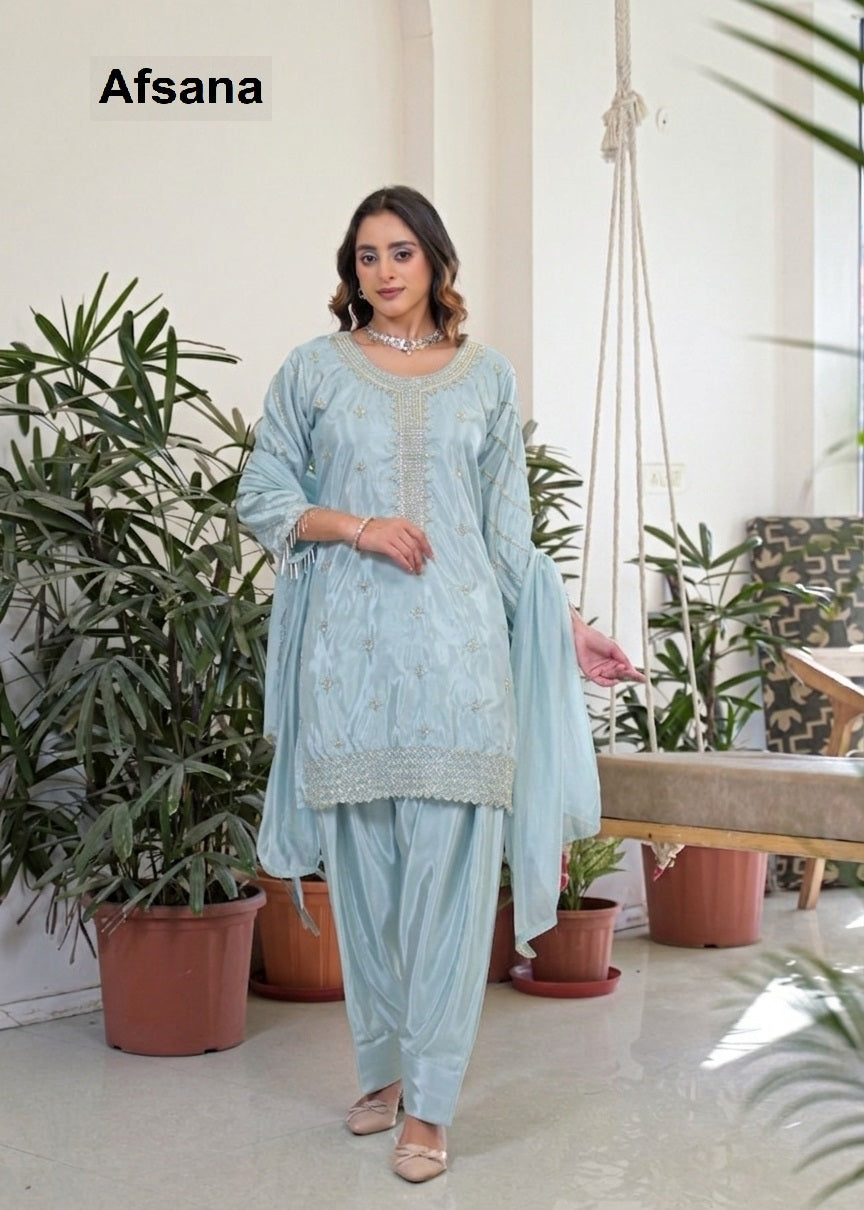 Mahi Afsana Crape Silk Pakistani Readymade Suits Wholesale