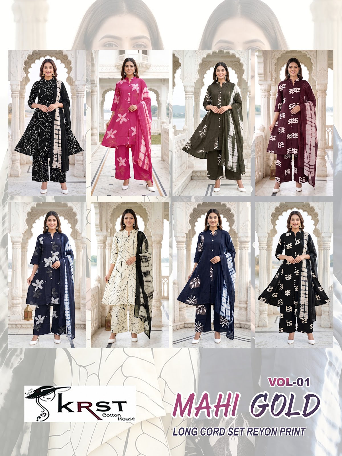 Mahi Gold Vol 1 Krst Rayon 14Kg Readymade Plazzo Style Suits Wholesaler India