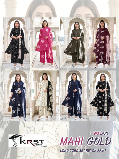 Mahi Gold Vol 1 Krst Rayon 14Kg Readymade Plazzo Style Suits Wholesaler India