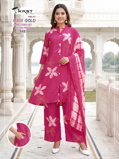 Mahi Gold Vol 1 Krst Rayon 14Kg Readymade Plazzo Style Suits Wholesaler India