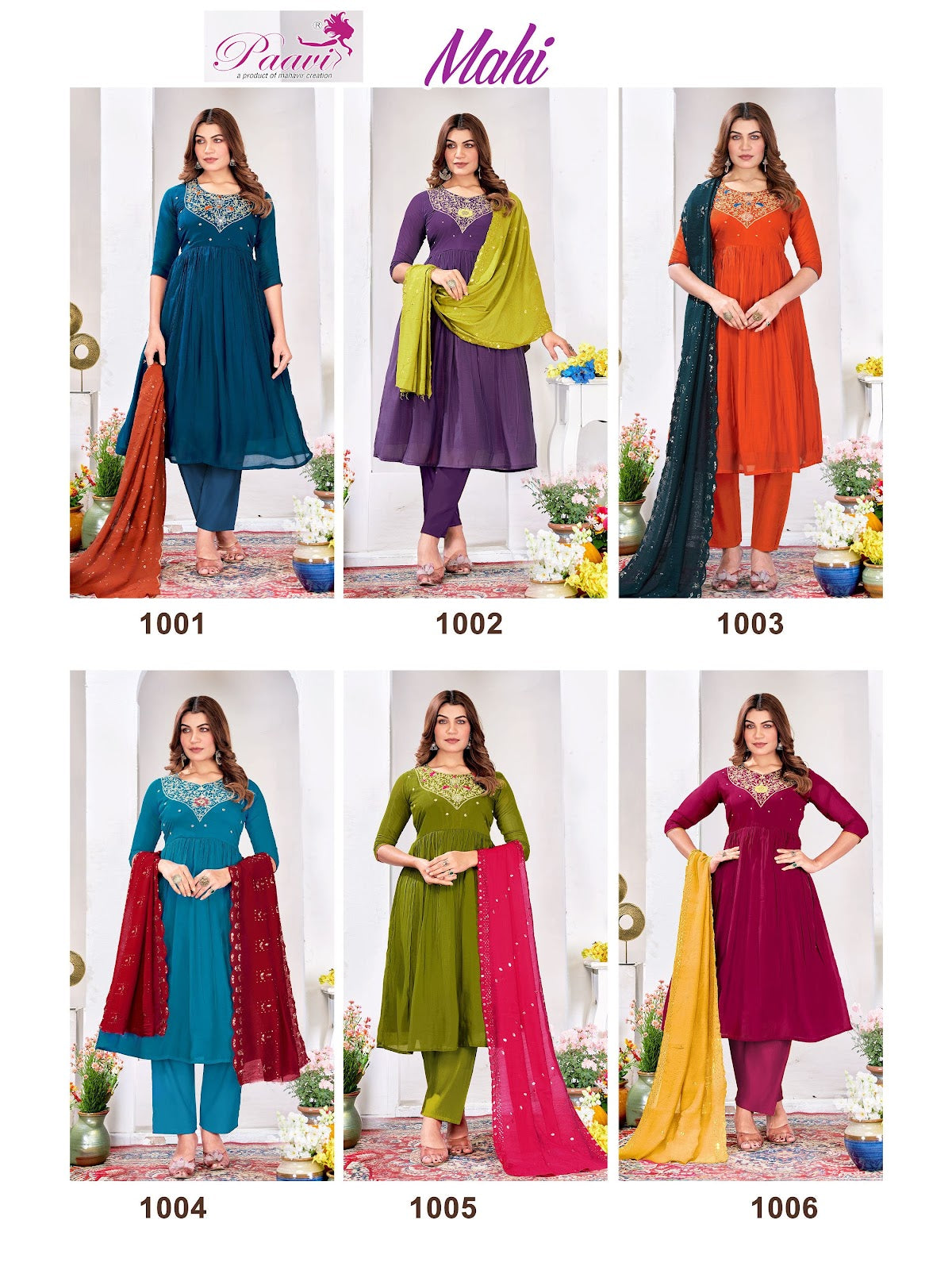 Mahi Paavi Mal Chanderi Readymade Anarkali Suits Manufacturer Gujarat