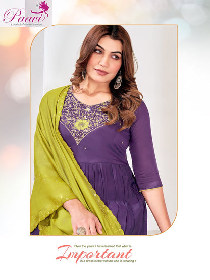 Mahi Paavi Mal Chanderi Readymade Anarkali Suits Manufacturer Gujarat
