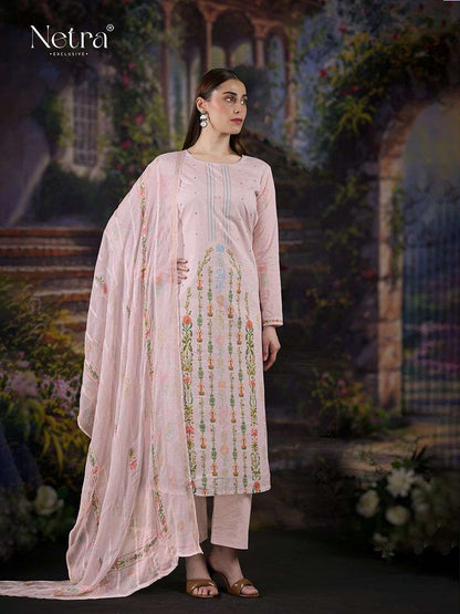 Mahika Netra Pure Linen Pant Style Suits Exporter Ahmedabad
