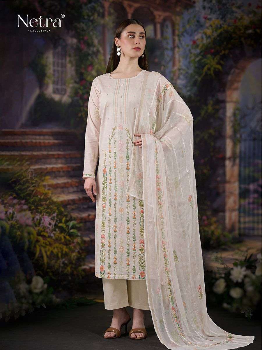 Mahika Netra Pure Linen Pant Style Suits Exporter Ahmedabad