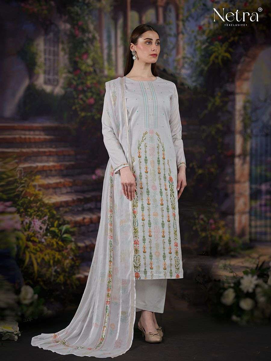 Mahika Netra Pure Linen Pant Style Suits Exporter Ahmedabad