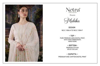 Mahika Netra Pure Linen Pant Style Suits Exporter Ahmedabad