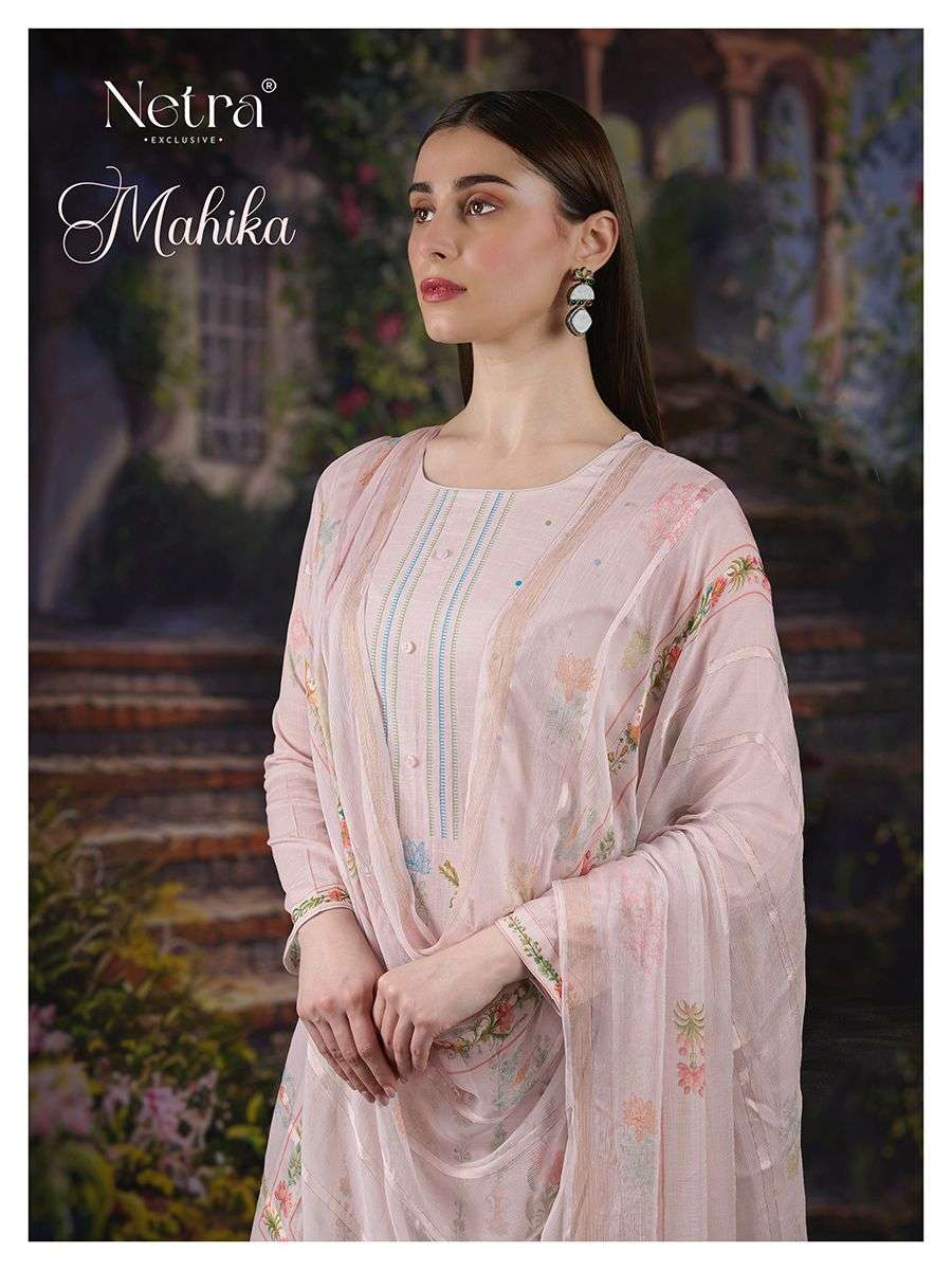 Mahika Netra Pure Linen Pant Style Suits Exporter Ahmedabad