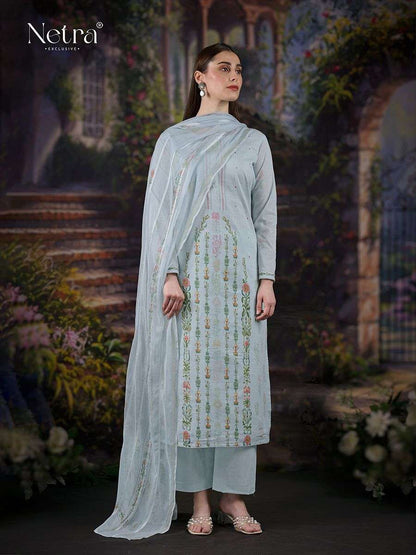 Mahika Netra Pure Linen Pant Style Suits Exporter Ahmedabad