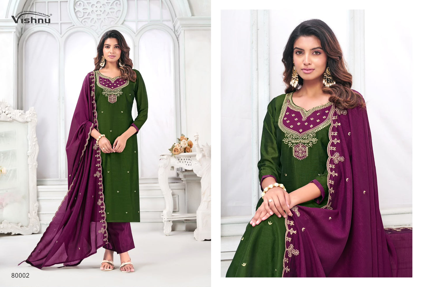 Mahika Vishnu Impex Vichitra Silk Pant Style Suits Exporter