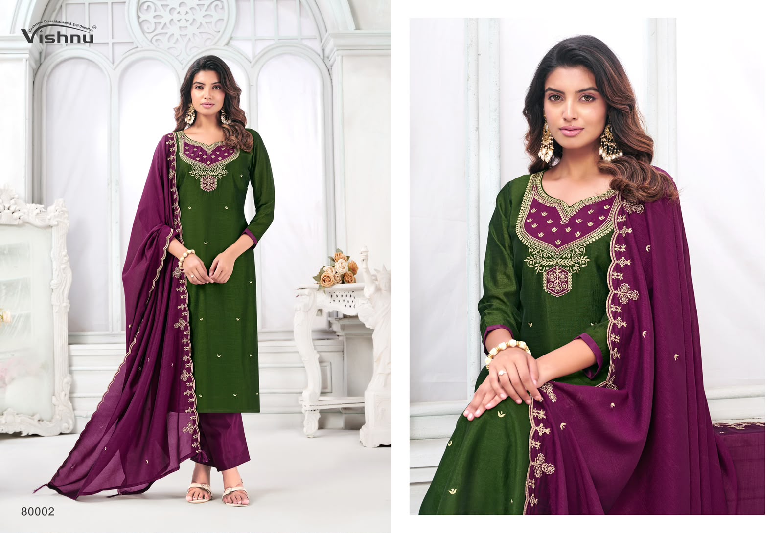 Mahika Vishnu Impex Vichitra Silk Pant Style Suits Exporter