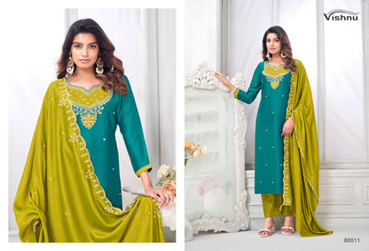 Mahika Vishnu Impex Vichitra Silk Pant Style Suits Exporter
