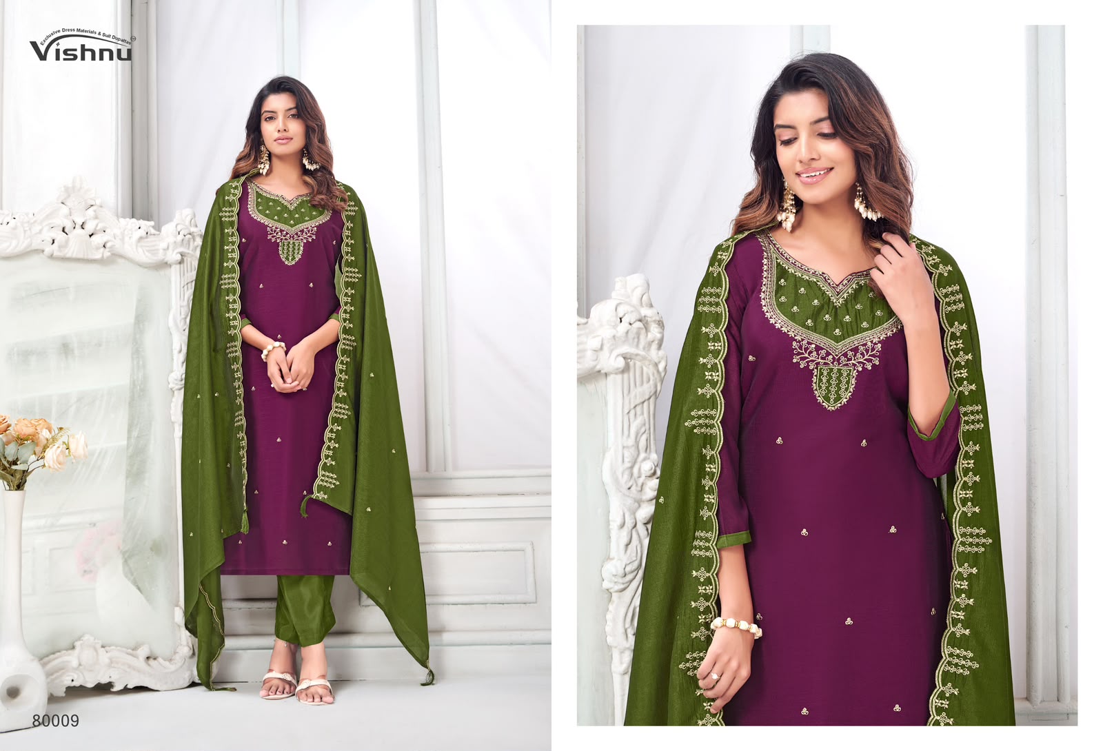 Mahika Vishnu Impex Vichitra Silk Pant Style Suits Exporter