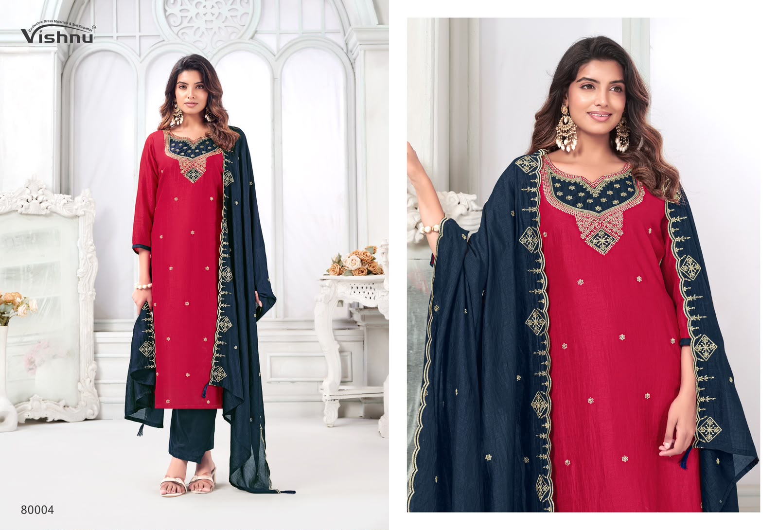 Mahika Vishnu Impex Vichitra Silk Pant Style Suits Exporter