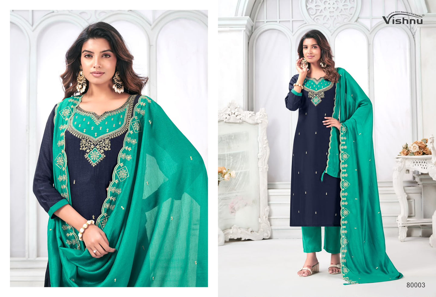 Mahika Vishnu Impex Vichitra Silk Pant Style Suits Exporter