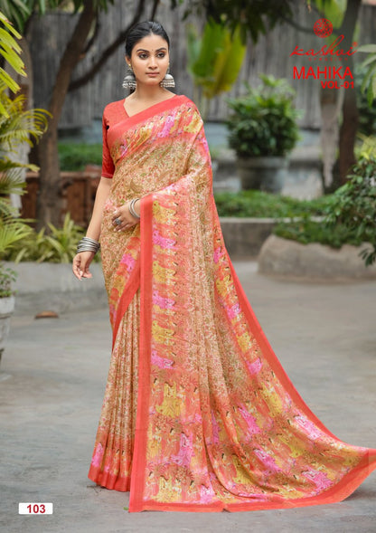 Mahika Vol 1 Kashvi Creation Chiffon Sarees Manufacturer India