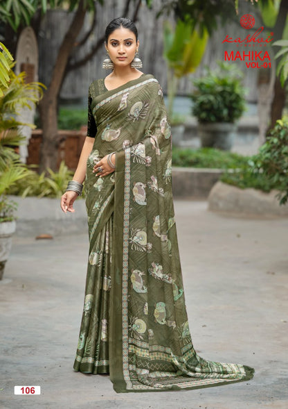Mahika Vol 1 Kashvi Creation Chiffon Sarees Manufacturer India