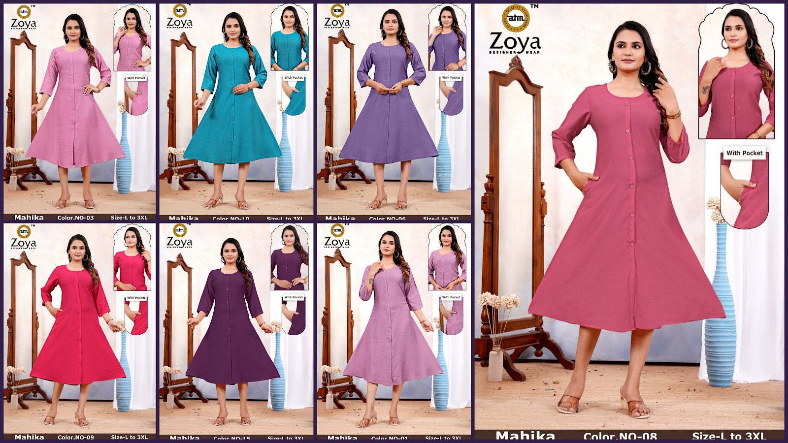 Mahika Zoya Vertican Anarkali Kurtis Manufacturer Gujarat