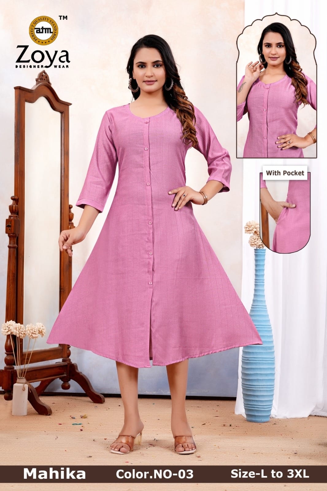 Mahika Zoya Vertican Anarkali Kurtis Manufacturer Gujarat