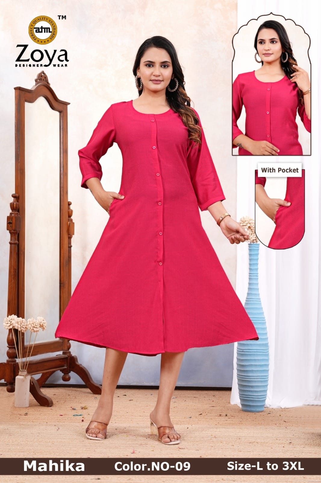 Mahika Zoya Vertican Anarkali Kurtis Manufacturer Gujarat