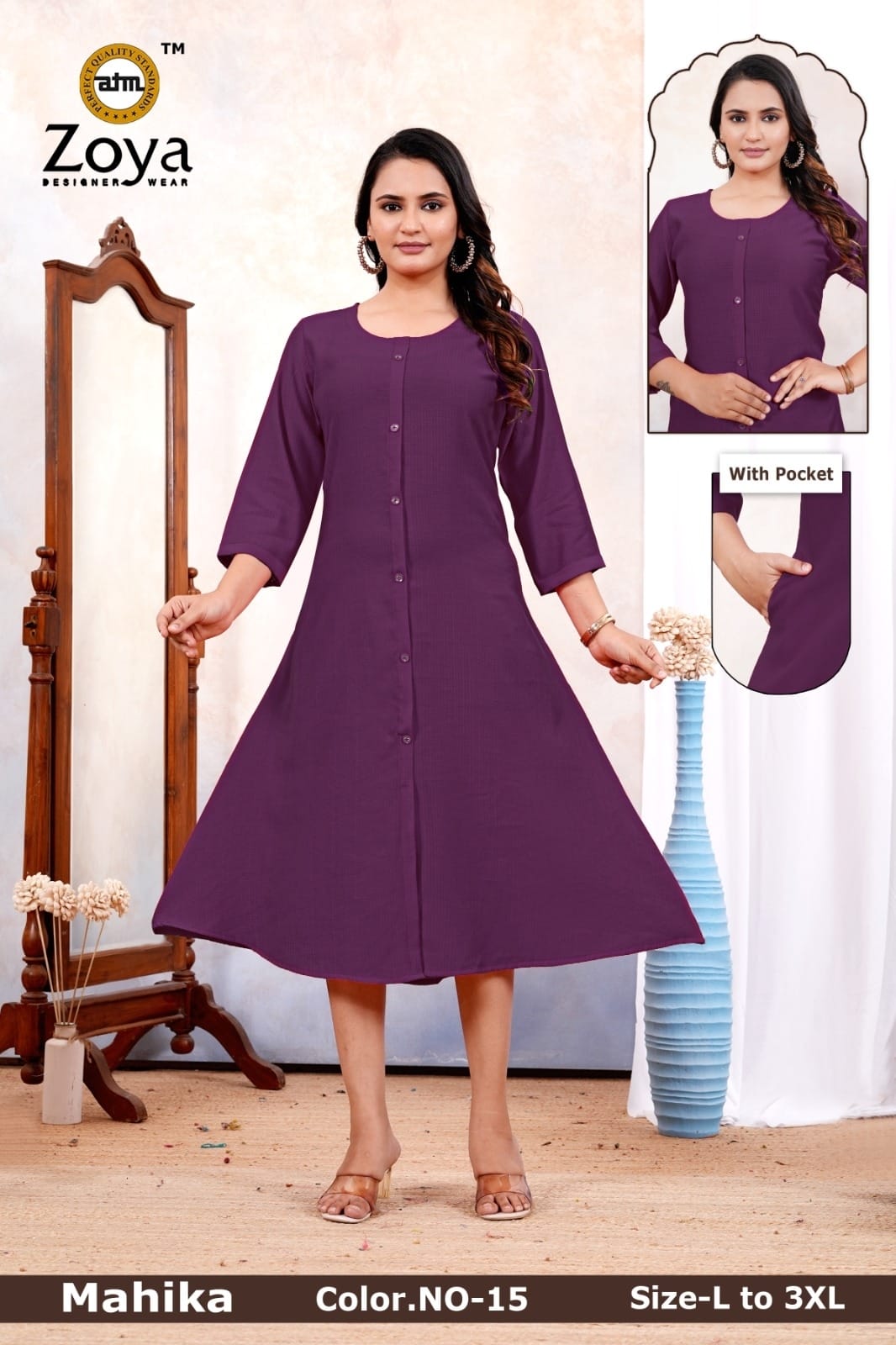 Mahika Zoya Vertican Anarkali Kurtis Manufacturer Gujarat