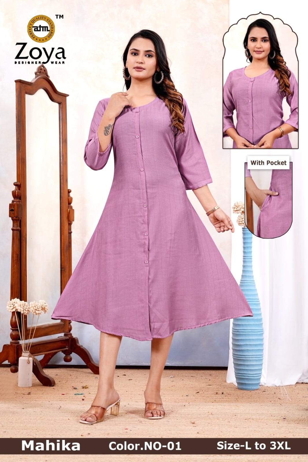 Mahika Zoya Vertican Anarkali Kurtis Manufacturer Gujarat