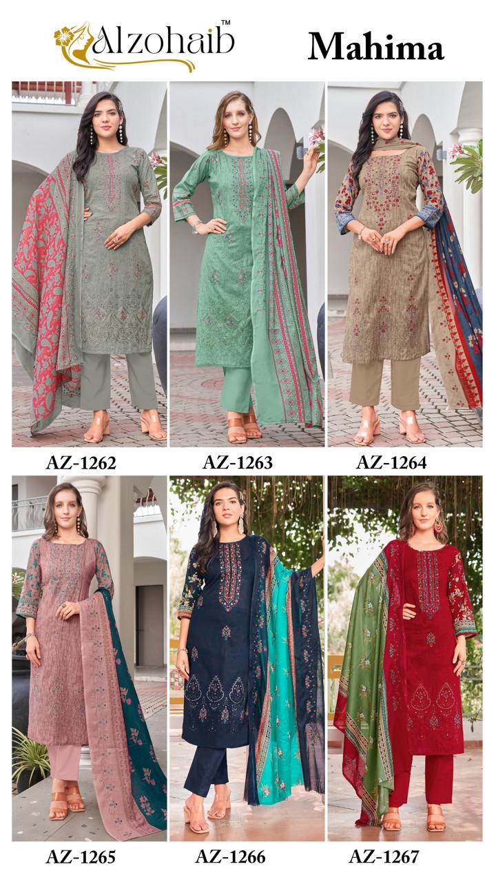 Mahima Al Zohaib Pure Cotton Pakistani Salwar Suits Wholesaler Gujarat