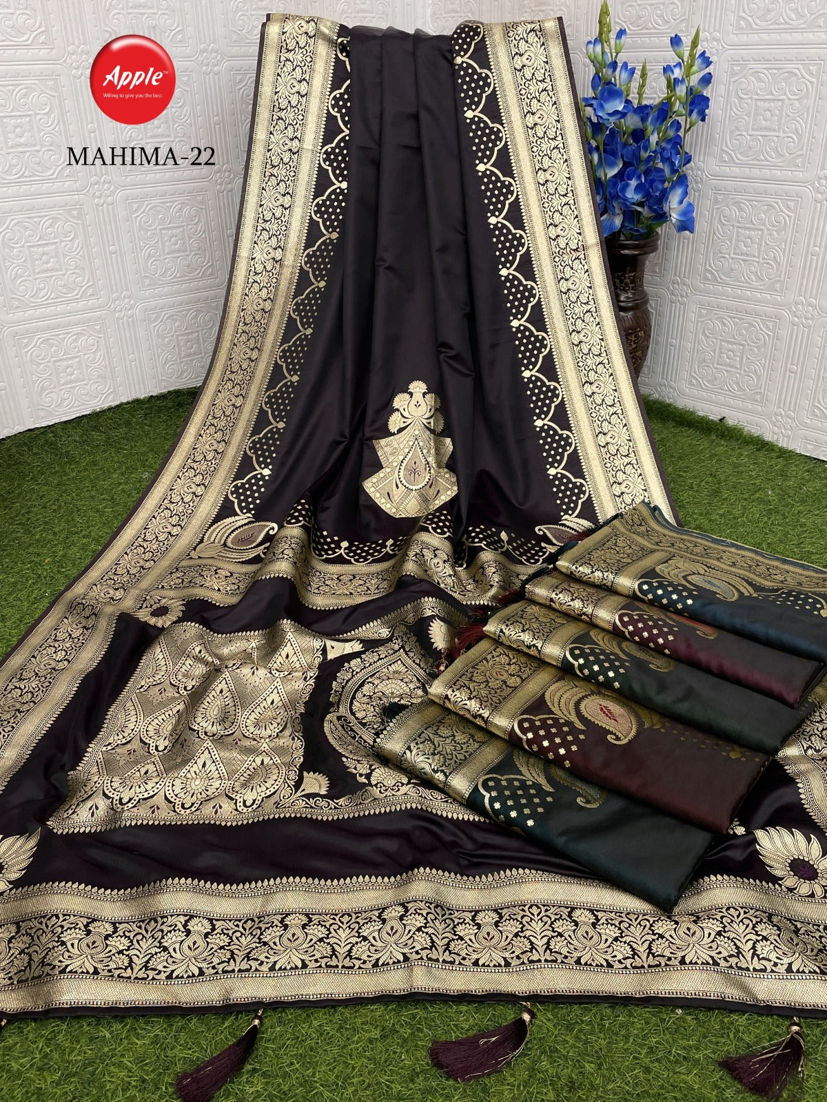 Mahima Apple Super Satin Sarees Supplier Gujarat