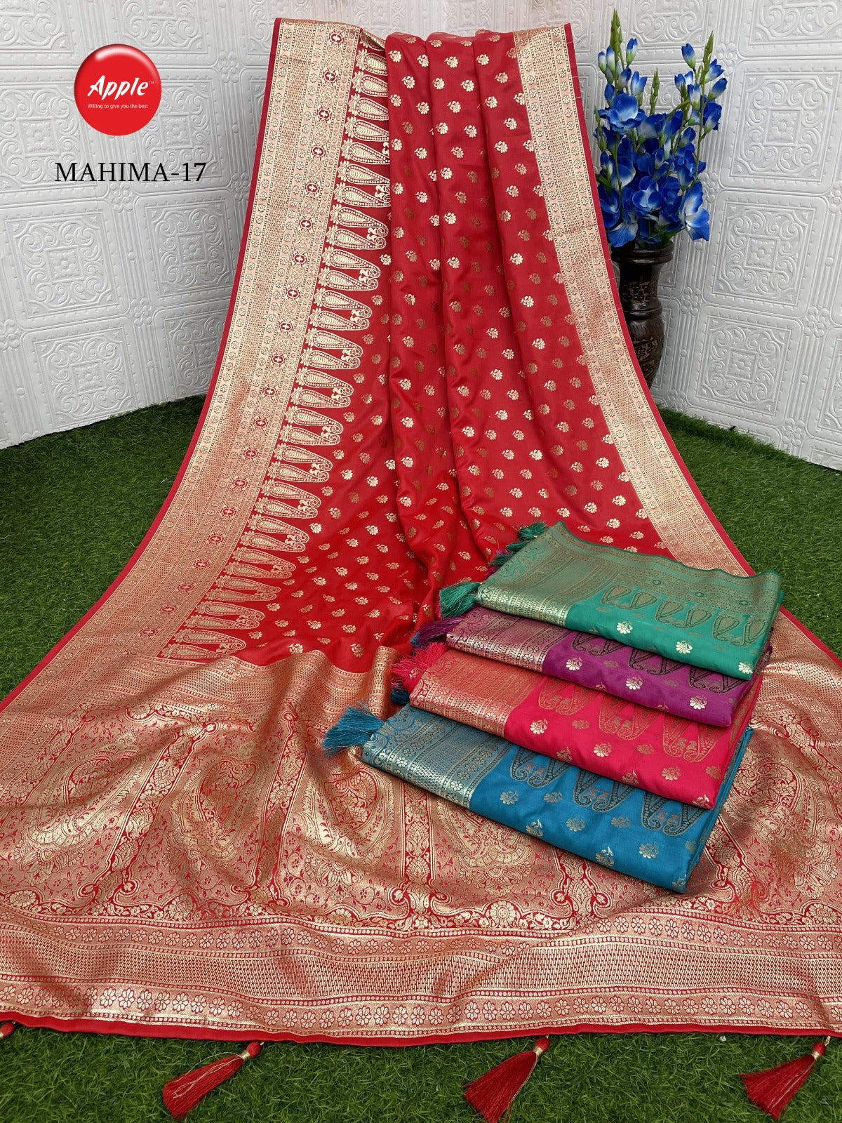 Mahima Apple Super Satin Sarees Supplier Gujarat