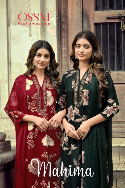 Mahima Ossm Rayon 22Kg Readymade Pant Style Suits Supplier India