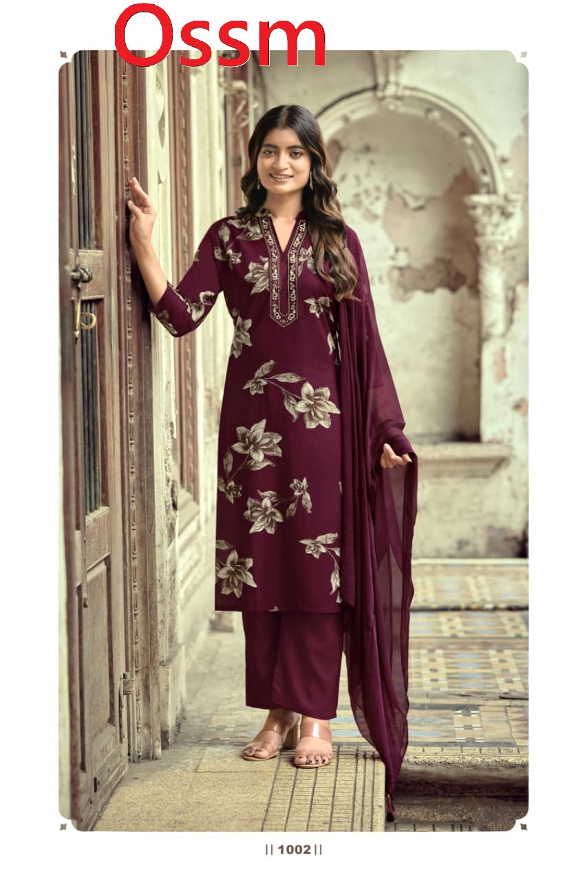 Mahima Ossm Rayon 22Kg Readymade Pant Style Suits Supplier India