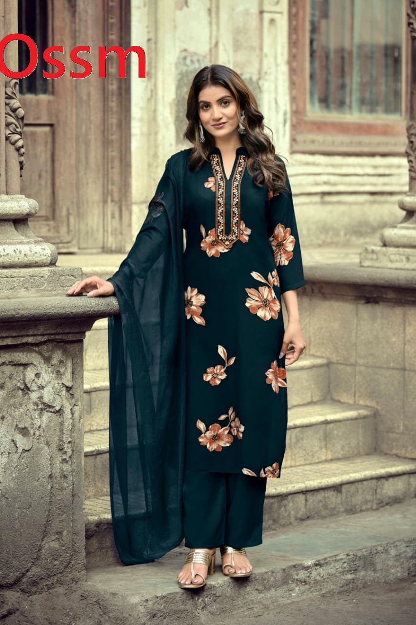 Mahima Ossm Rayon 22Kg Readymade Pant Style Suits Supplier India