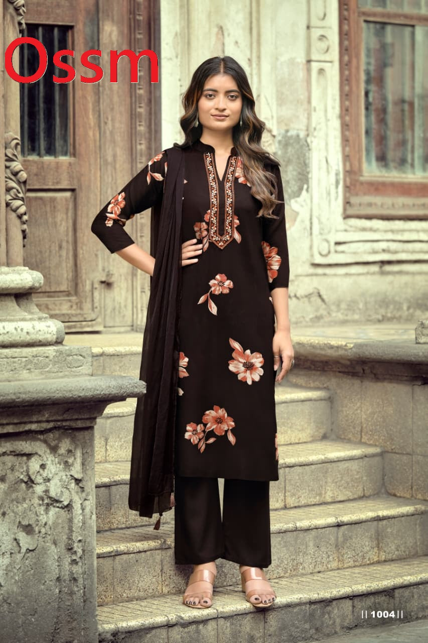 Mahima Ossm Rayon 22Kg Readymade Pant Style Suits Supplier India
