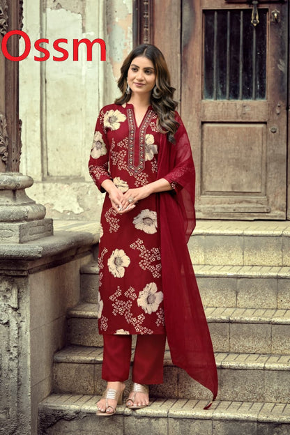 Mahima Ossm Rayon 22Kg Readymade Pant Style Suits Supplier India