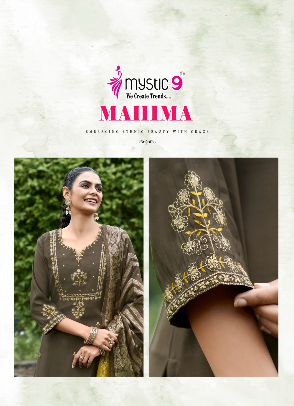 Mahima Vol 1 Mystic 9 Roman Silk Readymade Pant Style Suits Manufacturer India