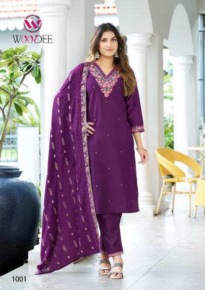 Mahima Woodee Gadwal Readymade Pant Style Suits Wholesaler Ahmedabad