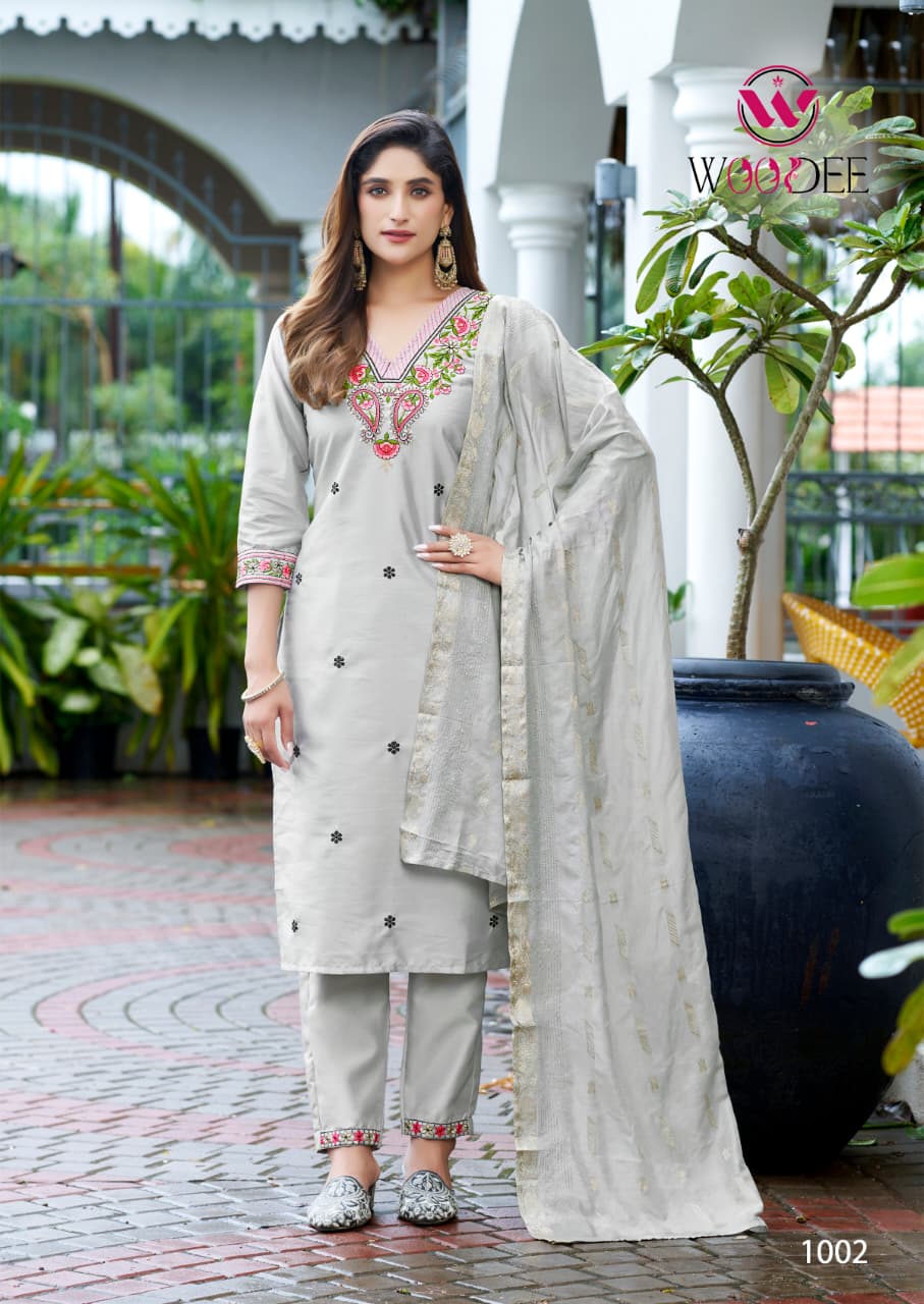 Mahima Woodee Gadwal Readymade Pant Style Suits Wholesaler Ahmedabad