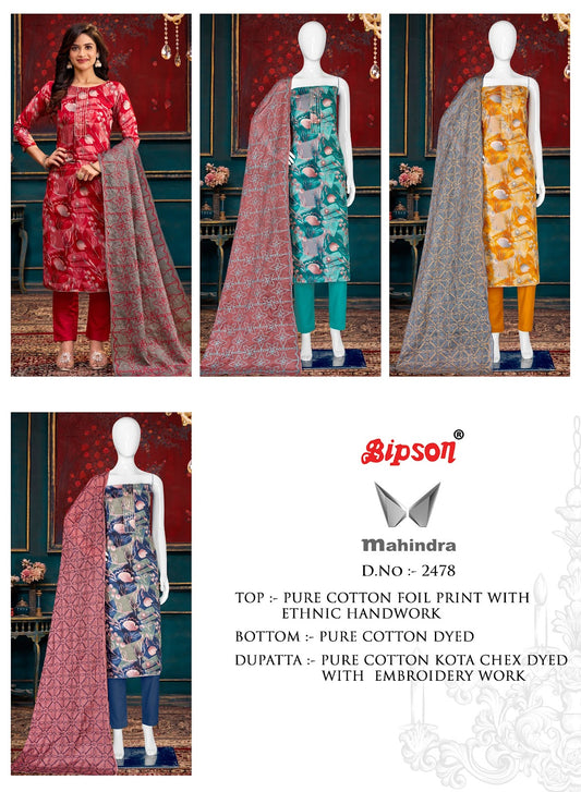 Mahindra 2478 Bipson Prints Cotton Pant Style Suits