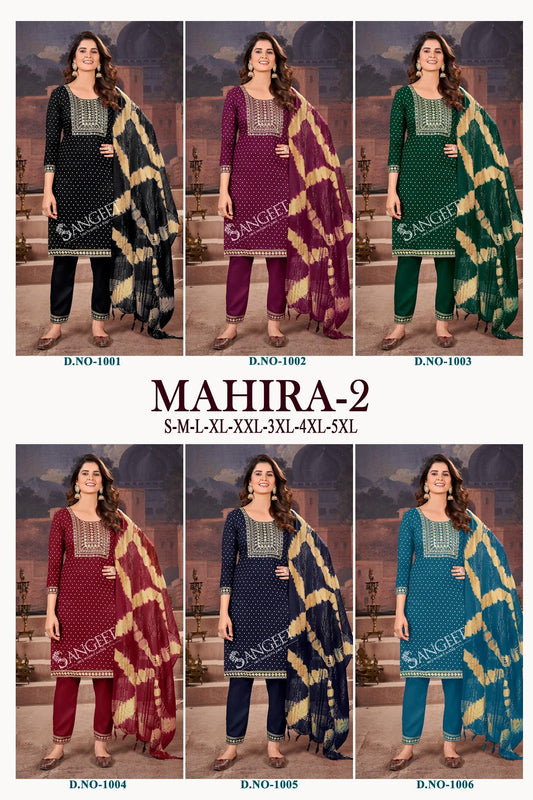 Mahira 2 Sangeet Heavy Rayon Readymade Pant Style Suits Wholesale
